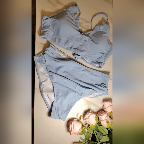 🆕 Zaful blue high rise bikini set - Picture 5 of 9